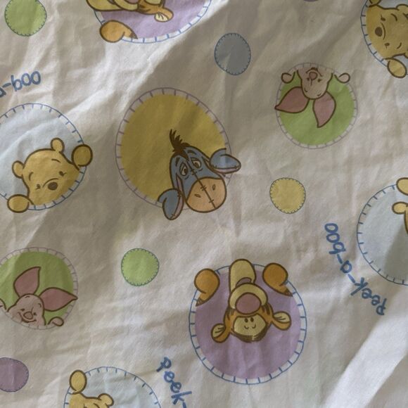 Vintage Disney Classic Winnie The Pooh & Friends Fitted Crib Sheet Cotton - Picture 2 of 4